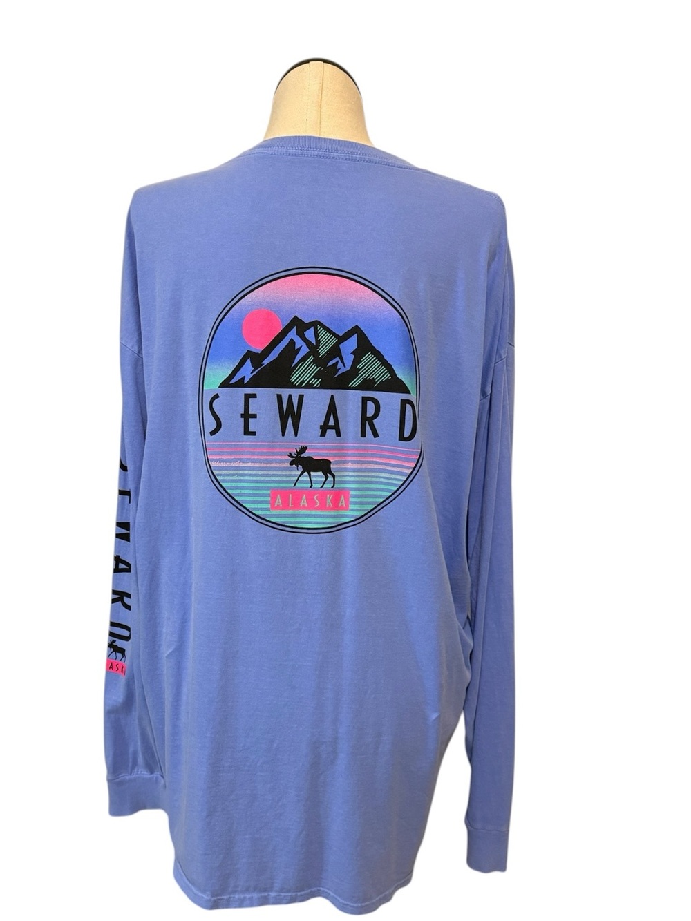 Blue 84 Periwinkle Crewneck Long Sleeve with Seward Alaska Patch - Picture 3 of 4